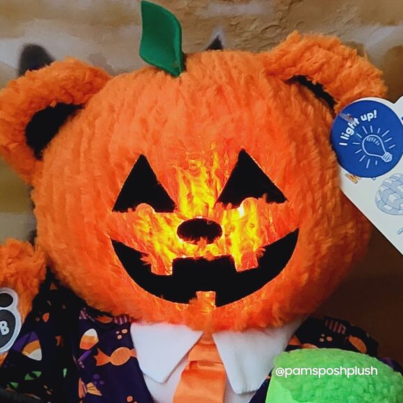 Build A Bear Pumpkin Glow Plush Halloween Jack O'Lantern 2023 Dress Suit Clothes - Picture 3 of 15